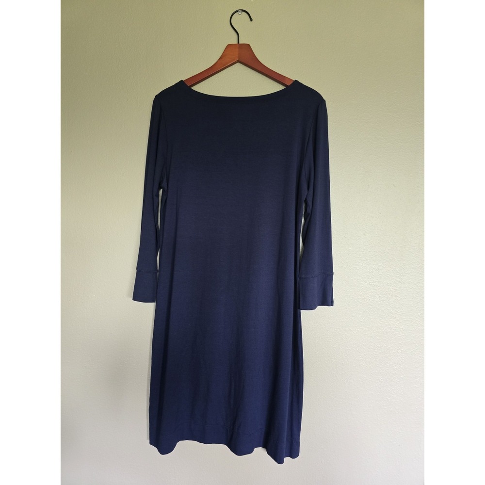 NEW Lilly Pulitzer Sophie Dress True Navy Blue Gold Button Knit Shift L Coastal - Picture 4 of 8